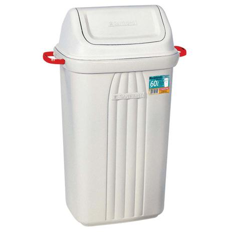 Lixeira basculante 60 litros com tampa Sanremo Menor preço em Lixeira basculante 60 litros com tampa Sanremo
