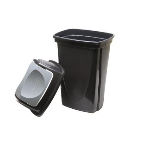 Lixeira Basculante Ecoblack 14 Litros 3486 - Plasútil Menor preço em Lixeira Basculante Ecoblack 14 Litros 3486 - Plasútil