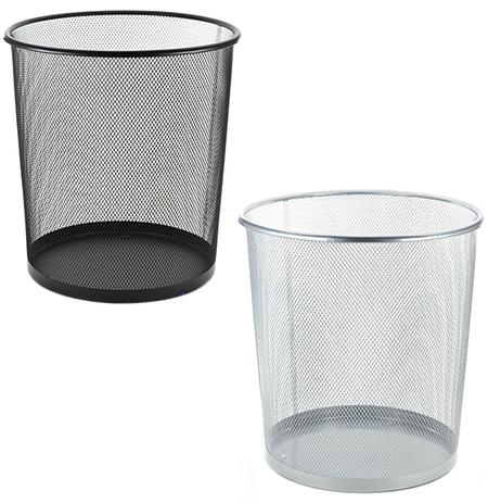 Lixeira / cesto aramado redondo prata/preto 15l - Wincy Menor preço em Lixeira / cesto aramado redondo prata/preto 15l - Wincy