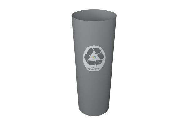Lixeira Cesto Coleta Seletiva Não Reciclável 20 Litros Cinza - Só Lixeiras Menor preço em Lixeira Cesto Coleta Seletiva Não Reciclável 20 Litros Cinza - Só Lixeiras