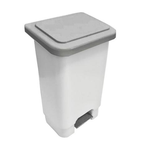 Lixeira com Pedal 25 Litros Branca com Tampa Cinza - Citton Menor preço em Lixeira com Pedal 25 Litros Branca com Tampa Cinza - Citton