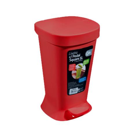 Lixeira com Pedal 5 L Vermelha - Coza - Brinox Menor preço em Lixeira com Pedal 5 L Vermelha - Coza - Brinox