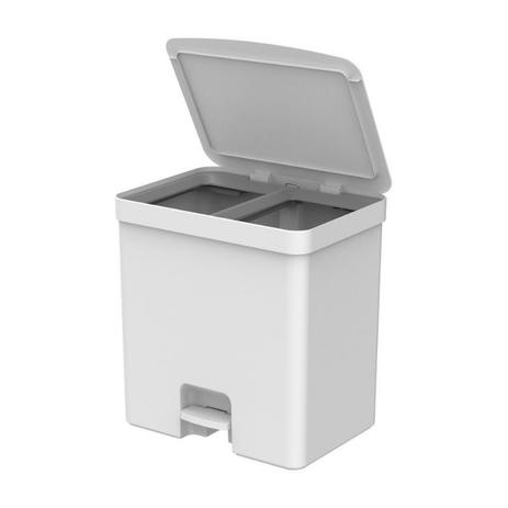 Lixeira Com Pedal E Duplo Compartimento Trium 20L Branco Ou Menor preço em Lixeira Com Pedal E Duplo Compartimento Trium 20L Branco Ou