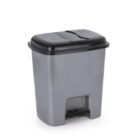 Lixeira com Pedal Silver Line 7,5 Litros - Plásticos Rainha Menor preço em Lixeira com Pedal Silver Line 7,5 Litros - Plásticos Rainha