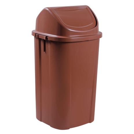 Lixeira com Tampa Basculante 60L Astra Marrom Menor preço em Lixeira com Tampa Basculante 60L Astra Marrom