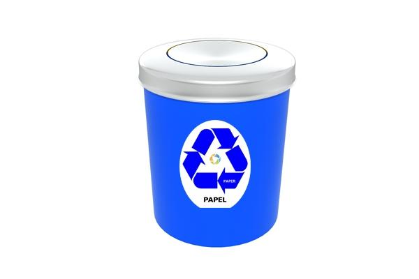 Lixeira com Tampa Vai e Vem Inox Coleta Seletiva Papel 11 Litros Azul - Só Lixeiras Menor preço em Lixeira com Tampa Vai e Vem Inox Coleta Seletiva Papel 11 Litros Azul - Só Lixeiras