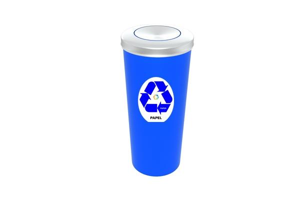 Lixeira com Tampa Vai e Vem Inox Coleta Seletiva Papel 20 Litros Azul - Só Lixeiras Menor preço em Lixeira com Tampa Vai e Vem Inox Coleta Seletiva Papel 20 Litros Azul - Só Lixeiras