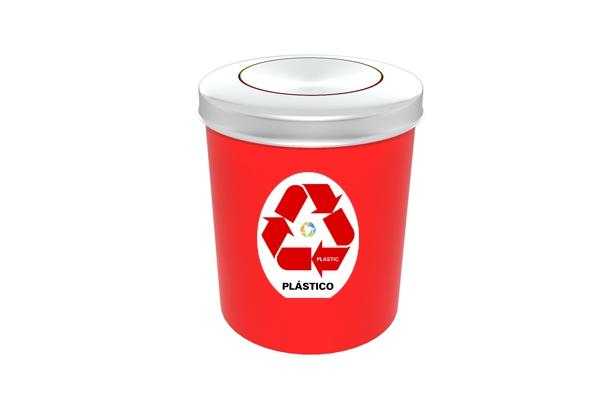 Lixeira com Tampa Vai e Vem Inox Coleta Seletiva Plástico 11 Litros Vermelho - Só Lixeiras Menor preço em Lixeira com Tampa Vai e Vem Inox Coleta Seletiva Plástico 11 Litros Vermelho - Só Lixeiras