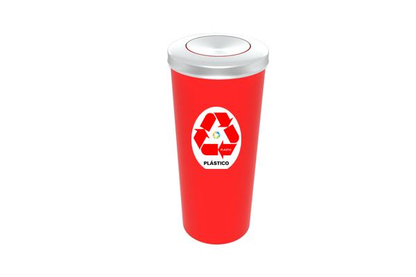Lixeira com Tampa Vai e Vem Inox Coleta Seletiva Plástico 20 Litros Vermelho - Só Lixeiras é boa?