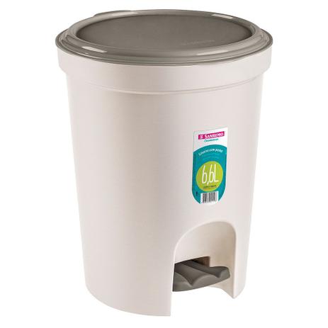 Lixeira de Chão com Pedal Redonda 6,6 L - Sanremo Menor preço em Lixeira de Chão com Pedal Redonda 6,6 L - Sanremo