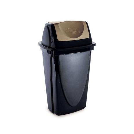 Lixeira e-black basculante 14 l - Plasutil Menor preço em Lixeira e-black basculante 14 l - Plasutil