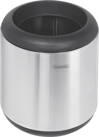 Lixeira Em Aço Inox Com Aro E Base Em Polipropileno 7 Litros Tramontina 94540/013 - Tramontina teec Menor preço em Lixeira Em Aço Inox Com Aro E Base Em Polipropileno 7 Litros Tramontina 94540/013 - Tramontina teec