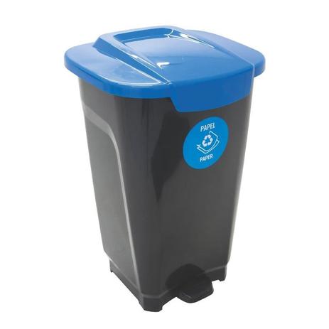 Lixeira em plastico t-force preto e azul 50 litros - Tramontina Menor preço em Lixeira em plastico t-force preto e azul 50 litros - Tramontina