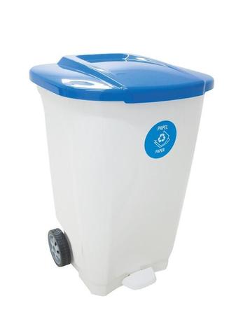 Lixeira Empresarial com Rodas T-Force 100L Branco/Azul - Tramontina Menor preço em Lixeira Empresarial com Rodas T-Force 100L Branco/Azul - Tramontina