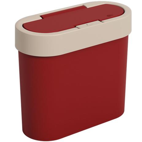 Lixeira Flat Automática De Bancada Pequena Para Cozinha 2,8L Vermelha - Coza Menor preço em Lixeira Flat Automática De Bancada Pequena Para Cozinha 2,8L Vermelha - Coza