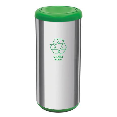 Menor preço em Lixeira Inox 40L Cápsula Selecta Plus Basculante Verde 94539205 Tramontina