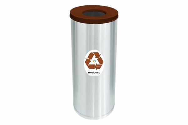 Lixeira Inox Abertura Superior 32 Litros Orgânico Marrom - Só Lixeiras Menor preço em Lixeira Inox Abertura Superior 32 Litros Orgânico Marrom - Só Lixeiras