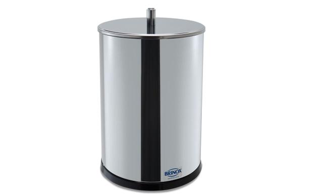 Lixeira Inox c/Tampa - 7,8L - Decorline Lixeiras - Brinox Menor preço em Lixeira Inox c/Tampa - 7,8L - Decorline Lixeiras - Brinox