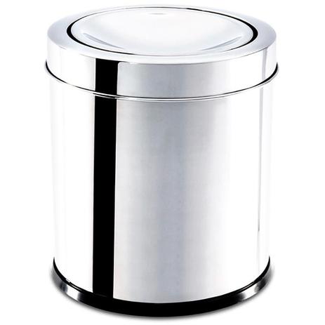 Lixeira Inox c/ Tampa Basculante 15,5x17cm - Brinox Menor preço em Lixeira Inox c/ Tampa Basculante 15,5x17cm - Brinox