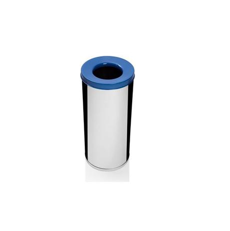 Lixeira Inox Com Abertura Superior 19,5 Litros Papel Azul - Só Lixeiras Menor preço em Lixeira Inox Com Abertura Superior 19,5 Litros Papel Azul - Só Lixeiras