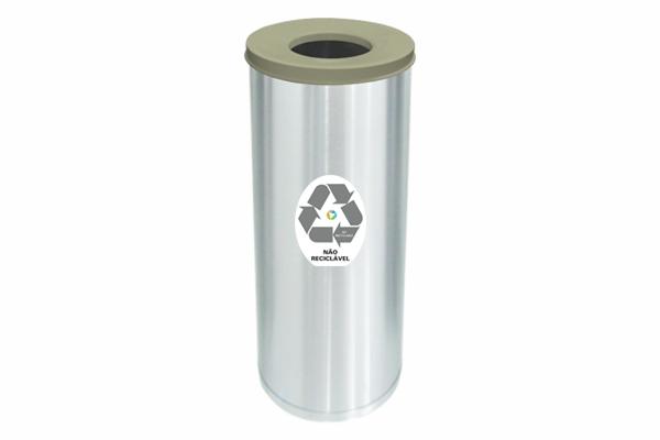 Lixeira Inox Com Abertura Superior 32 Litros Não Reciclavel Cinza - Só Lixeiras Menor preço em Lixeira Inox Com Abertura Superior 32 Litros Não Reciclavel Cinza - Só Lixeiras
