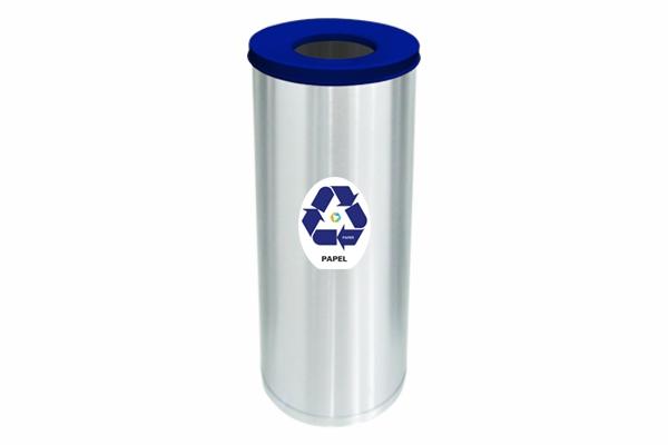 Lixeira Inox Com Abertura Superior 32 Litros Papel Azul - Só Lixeiras Menor preço em Lixeira Inox Com Abertura Superior 32 Litros Papel Azul - Só Lixeiras