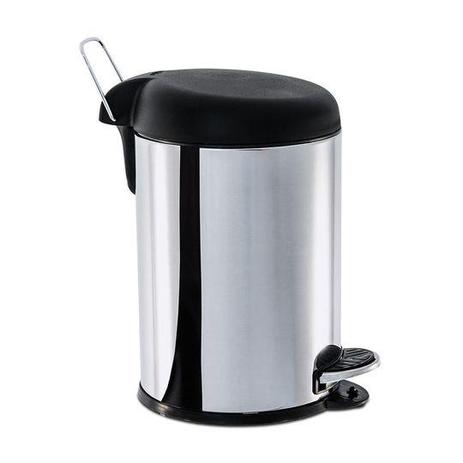 Lixeira Inox Com Pedal 5 Litros Tampa Preta 3048/202 Brinox Menor preço em Lixeira Inox Com Pedal 5 Litros Tampa Preta 3048/202 Brinox