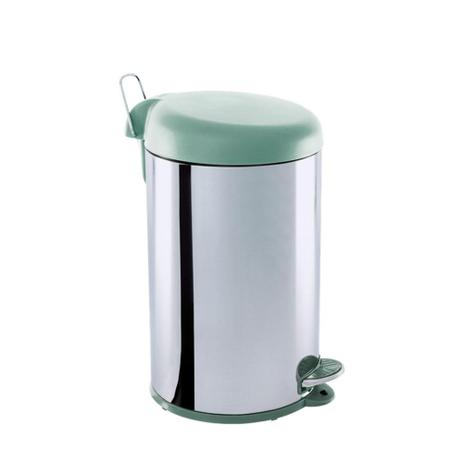 Lixeira Inox Com Pedal e Tampa Plastica 12 Litros Menta - Brinox Menor preço em Lixeira Inox Com Pedal e Tampa Plastica 12 Litros Menta - Brinox