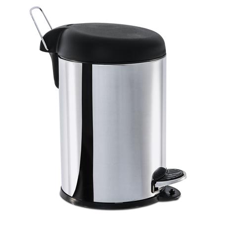 Lixeira Inox Com Pedal Tampa 5 Litros Preta - Brinox Menor preço em Lixeira Inox Com Pedal Tampa 5 Litros Preta - Brinox