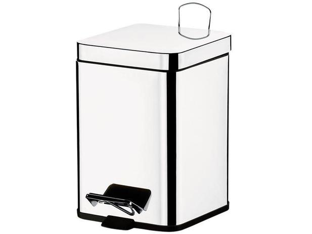Lixeira Inox com Tampa 6L - Brinox Decorline Quadrada Menor preço em Lixeira Inox com Tampa 6L - Brinox Decorline Quadrada