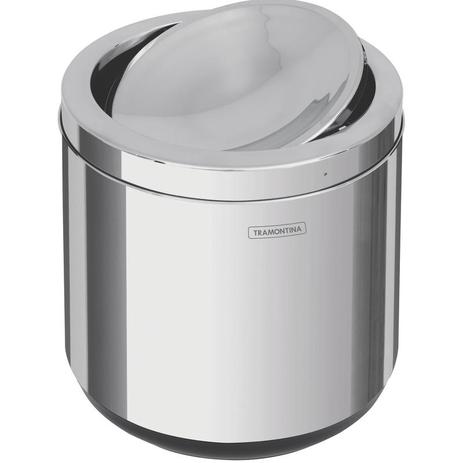 Lixeira inox tramontina com tampa basculante acabamento polido e base em polipropileno 7l Menor preço em Lixeira inox tramontina com tampa basculante acabamento polido e base em polipropileno 7l
