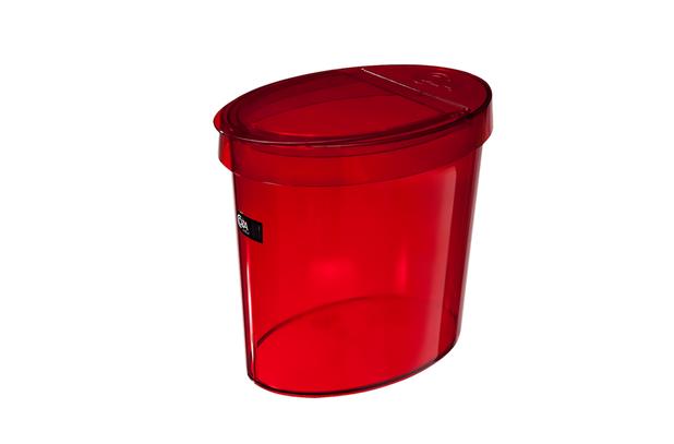Lixeira Oval Glass 5 Litros Vermelho Transparente Coza - Brinox Menor preço em Lixeira Oval Glass 5 Litros Vermelho Transparente Coza - Brinox