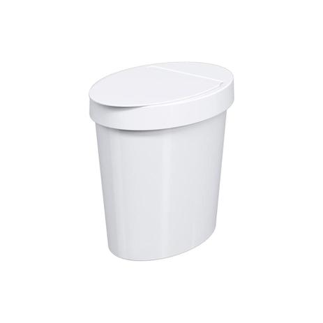 Lixeira Oval Glass de 5 Litros Branca - Coza Menor preço em Lixeira Oval Glass de 5 Litros Branca - Coza