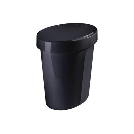 Lixeira Oval Glass de 5 Litros Preta - Coza Menor preço em Lixeira Oval Glass de 5 Litros Preta - Coza
