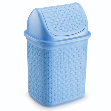Lixeira Para Cozinha de Plástico com Basculante 4,5 L Azul - Nitron Menor preço em Lixeira Para Cozinha de Plástico com Basculante 4,5 L Azul - Nitron