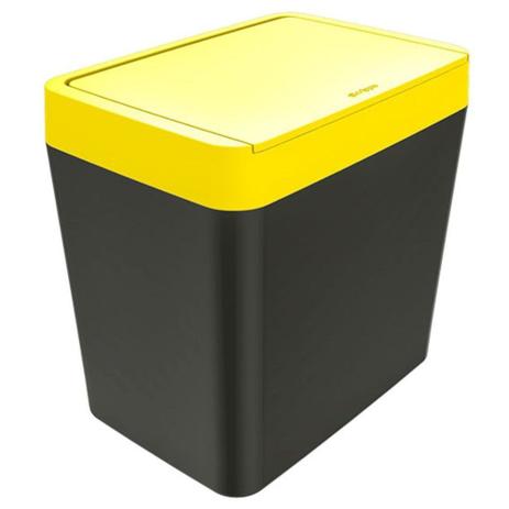 Lixeira Para Pia 5 Litros - Chumbo/Amarelo - Crippa Menor preço em Lixeira Para Pia 5 Litros - Chumbo/Amarelo - Crippa