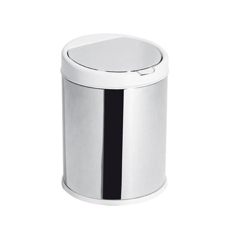 Lixeira para pia com tampa em inox Purimax 3 litros branco Menor preço em Lixeira para pia com tampa em inox Purimax 3 litros branco