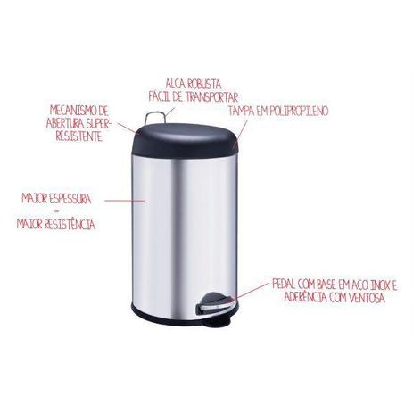 Lixeira Pedal Inox 5 Litros Com Tampa Plástica Preta-Brinox é boa?