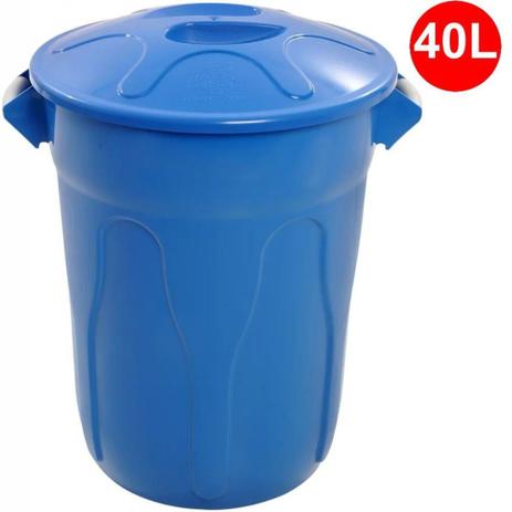 Lixeira Plástica com Tampa cor Azul 40 Litros CR40a JSN Menor preço em Lixeira Plástica com Tampa cor Azul 40 Litros CR40a JSN