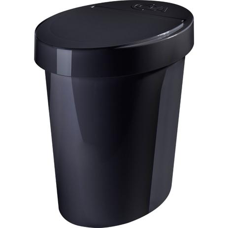Lixeira Plástica Oval Retro 5 Litros Cozinha Banheiro Tampa Preto - Coza Menor preço em Lixeira Plástica Oval Retro 5 Litros Cozinha Banheiro Tampa Preto - Coza