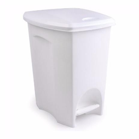 Lixeira Plástica Retangular C/Pedal Branca 50 Litros - Plasutil Menor preço em Lixeira Plástica Retangular C/Pedal Branca 50 Litros - Plasutil