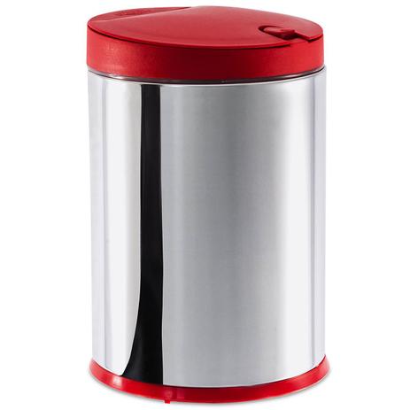 Lixeira Press Aço Inox 4 Litros Vermelha 3050/212 Brinox Menor preço em Lixeira Press Aço Inox 4 Litros Vermelha 3050/212 Brinox