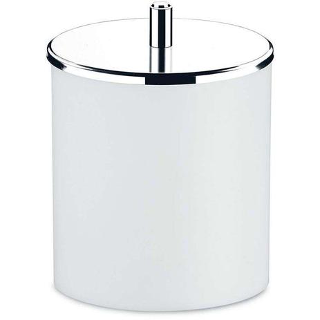 Lixeira PS Branca Tampa Inox 18,5x23cm - Brinox Menor preço em Lixeira PS Branca Tampa Inox 18,5x23cm - Brinox