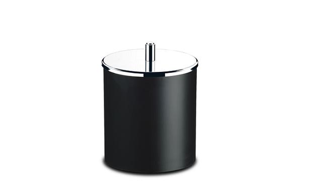 Lixeira ps preta tampa inox18,5x23cm brinox Menor preço em Lixeira ps preta tampa inox18,5x23cm brinox