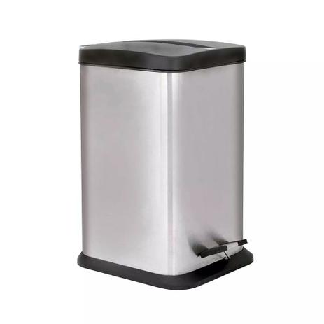 Lixeira Quadrada 6 Litros De Aço Inos Mor Com Pedal 8232 - Met. mor Menor preço em Lixeira Quadrada 6 Litros De Aço Inos Mor Com Pedal 8232 - Met. mor