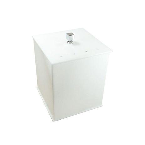 Lixeira Quadrada Com Strass Cristal Decor Branco Menor preço em Lixeira Quadrada Com Strass Cristal Decor Branco