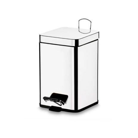 Lixeira Quadrada Inox com Pedal e Balde 12 Litros Brinox Menor preço em Lixeira Quadrada Inox com Pedal e Balde 12 Litros Brinox