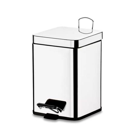 Lixeira Quadrada Inox com Pedal e Balde 6 Litros - Brinox Menor preço em Lixeira Quadrada Inox com Pedal e Balde 6 Litros - Brinox