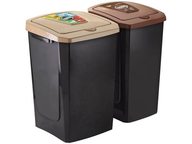 Lixeira Reciclável com Tampa 2 Peças Arthi - Estação Coleta Seletiva Menor preço em Lixeira Reciclável com Tampa 2 Peças Arthi - Estação Coleta Seletiva
