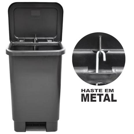 Lixeira retangular 50 litros com pedal e haste de metal - MARFIMETAL WEB é boa?